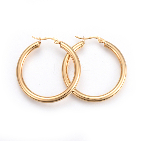 201 Stainless Steel Hoop Earrings EJEW-A052-19E-G-1