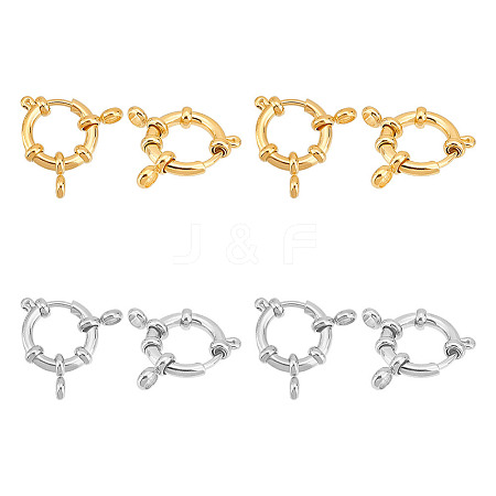 Unicraftale 8Pcs 2 Colors 304 Stainless Steel Spring Ring Clasps STAS-UN0053-82-1