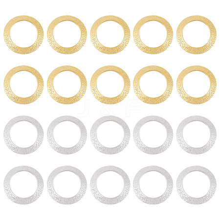 BENECREAT 20Pcs 2 Colors Brass Linking Rings KK-BC0012-90-1