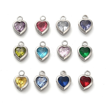 304 Stainless Steel Rhinestone Pendants STAS-B084-01P-1