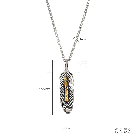 Feather Pendant Necklaces PW8265-1-1