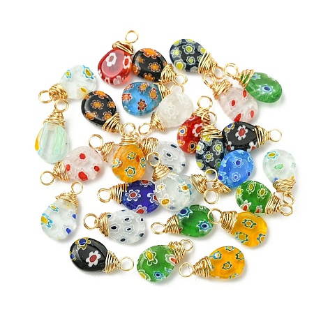  Elit 30Pcs Handmade Millefiori Glass Pendants FIND-PH0007-94-1