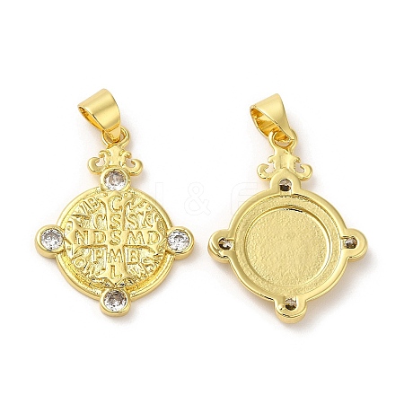 Brass Micro Pave Cubic Zirconia Pendants KK-M246-42G-1