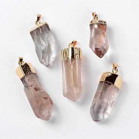 Natural Quartz Crystal Pointed Pendants G-M006-M02-1