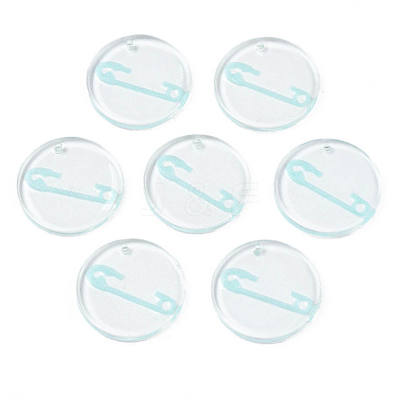 Transparent Resin Pendants RESI-N030-005D-1