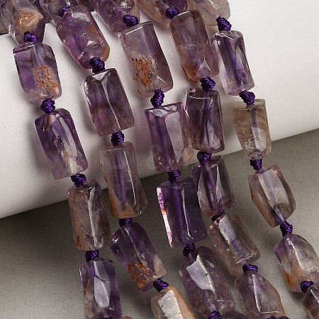 Natural Purple Phantom Quartz/Purple Lodolite Quartz Beads Strands GG-CBACBBC-A01-01-1
