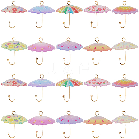 20Pcs 10 Colors Acrylic Pendants MACR-SC0001-97-1