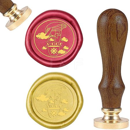 DIY Wood Wax Seal Stamp AJEW-WH0131-147-1