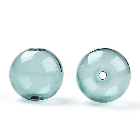 Transparent Blow High Borosilicate Glass Globe Beads GLAA-T003-09E-1