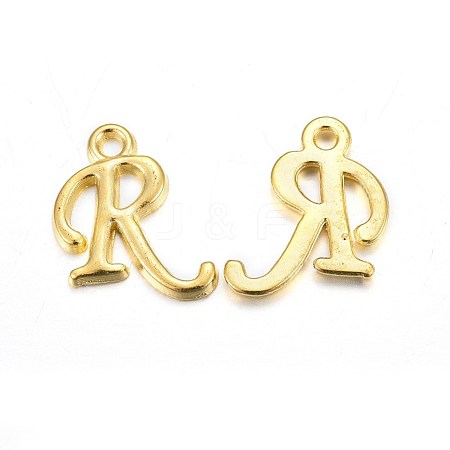 Golden Plated Alloy Letter Pendants X-PALLOY-J718-01G-R-1