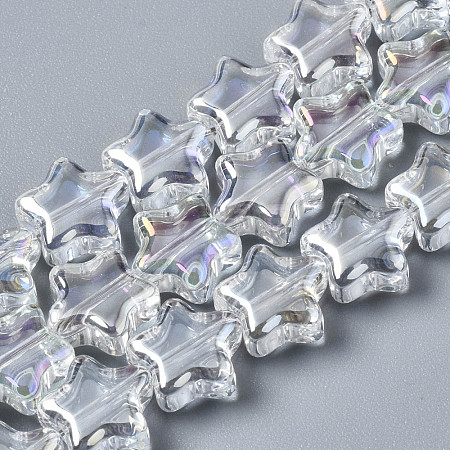 Electroplate Glass Beads Strands X-EGLA-N008-008-A01-1