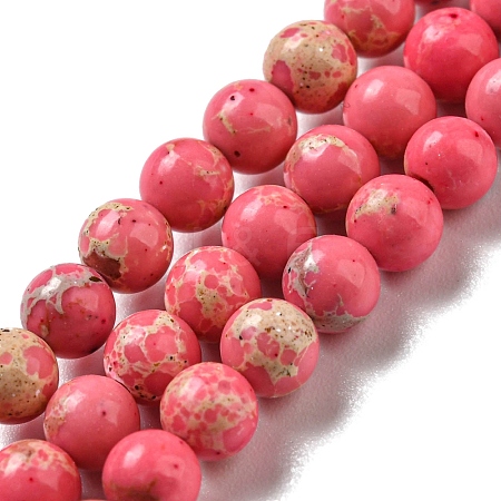 Synthetic Imperial Jasper Dyed Beads Strands G-D077-A01-02K-1