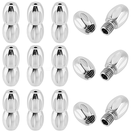 12Sets 304 Stainless Steel Screw Clasps STAS-BBC0009-43-1