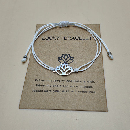 201 Stainless Steel Lotus Link Bracelets WGDDDBE-05-1