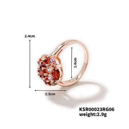 Brass Micro Pave Cubic Zirconia Ring for Women WQ4678-1