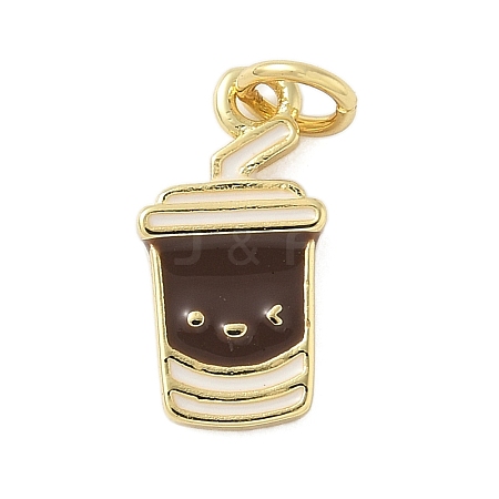 Brass Enamel Charms KK-C110-14B-01G-1