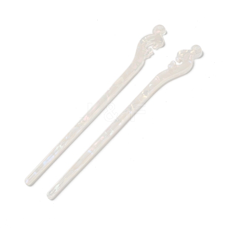 Opaque Acrylic Hair Sticks OHAR-C011-02B-1