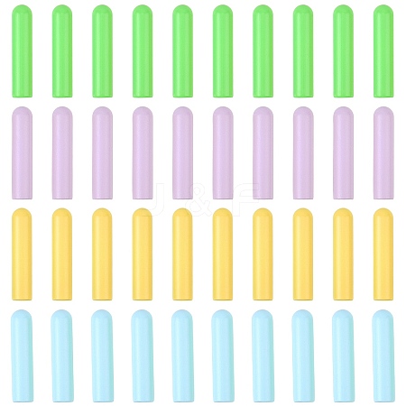 40Pcs 4 Colors Alloy Cord End FIND-GF0008-47B-1