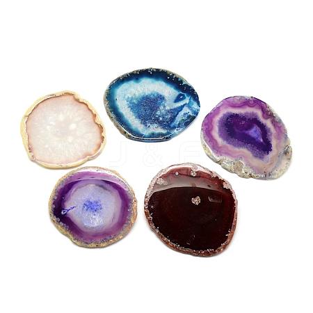 Druzy Natural Brazilian Agate Slice Display Decorations G-R418-136-1