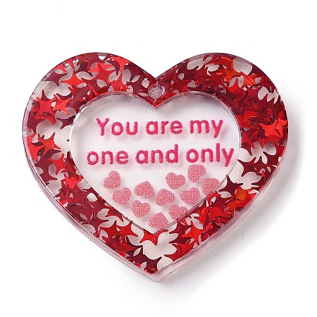 Valentine's Day Printed Opaque Acrylic Pendants FIND-D283-11I-1