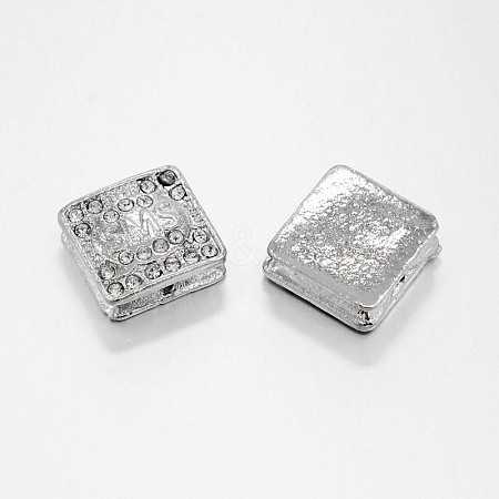 Alloy Crystal Rhinestone Square Beads RB-J513-01P-1