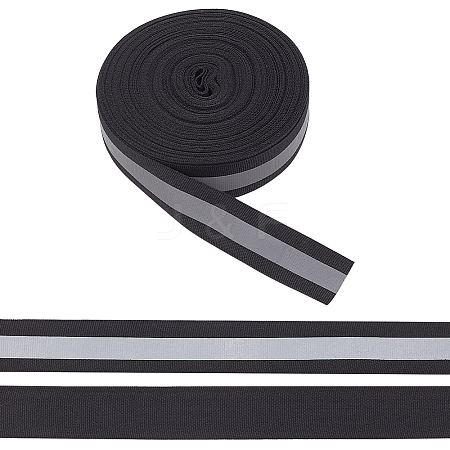 WADORN 25 Yards Reflective Polyester Striped Ribbon DIY-WR0003-74A-1