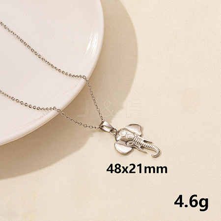 Stainless Steel Insect Elephant Pendant Necklace Unisex Jewelry TG2584-1-1