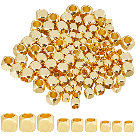 CREATCABIN 150Pcs 3 Style Brass Beads KK-CN0002-71G-1