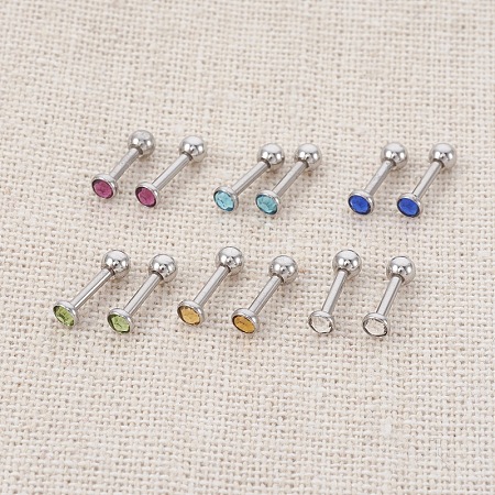 304 Stainless Steel Barbell Cartilage Earrings EJEW-L208-02A-M-1