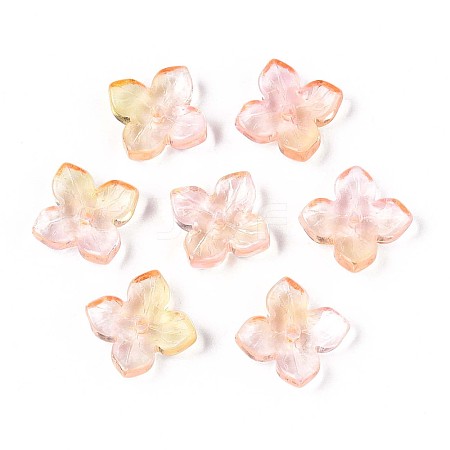 Baking Paint Transparent Glass Bead Caps DGLA-N014-04A-1