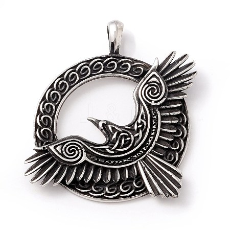 Tibetan Style 304 Stainless Steel Pendants STAS-P305-50AS-1