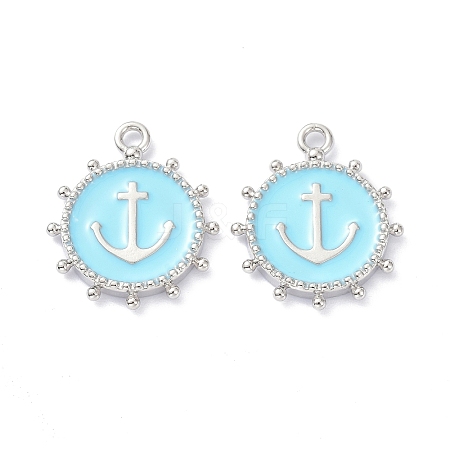 Eco-Friendly Stainless Steel Enamel Pendants STAS-C031-02P-03-1