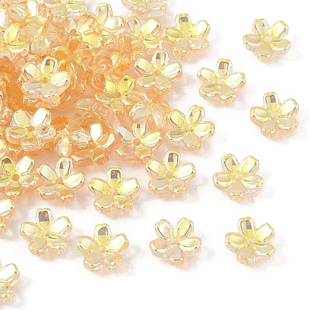 50Pcs Transparent Electroplate Glass Bead Caps EGLA-YW0007-17C-1