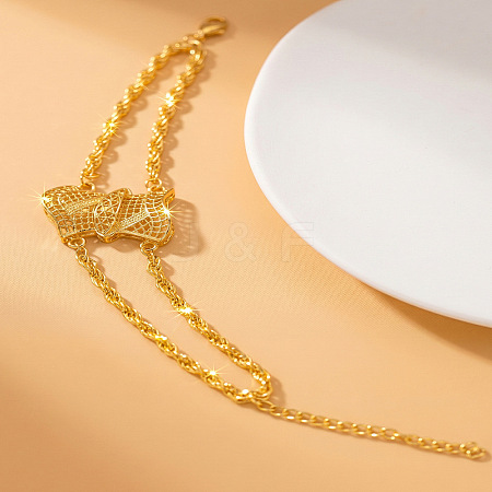 Alloy Hollow Link Rope Chain 2-Strand Bracelets for Women WGE1F9A-03-1