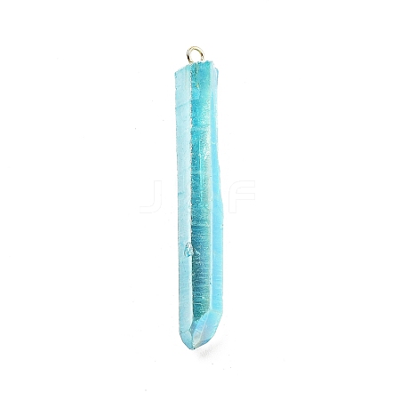 Electroplated Natural Quartz Pendants G-P315-B01-11G-1