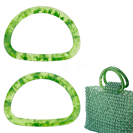 Resin Imitation Jade Bag Handles FIND-WH0128-03-1