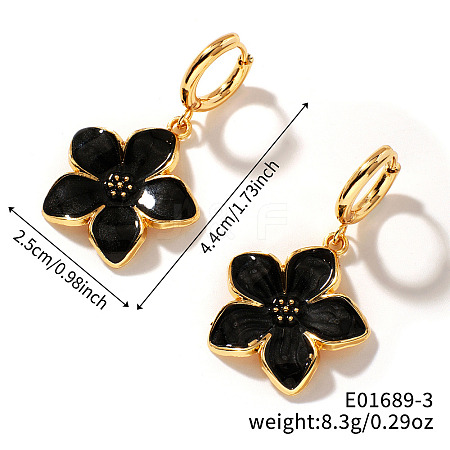 Floral Field Style High-end Daily Brass Hoop Earrings QW9195-3-1