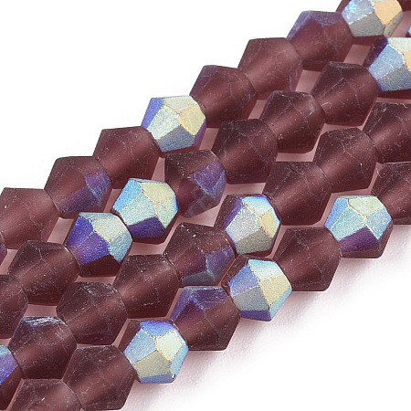 Imitate Austrian Crystal Bicone Frosted Glass Beads Strands LS-EGLA-A039-T2mm-MB05-1