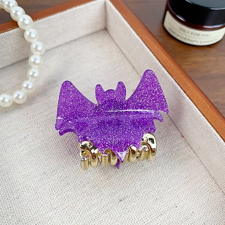 Halloween Bat Acrylic and Matal Claw Hair Clips PW-WG8B4AB-02-1