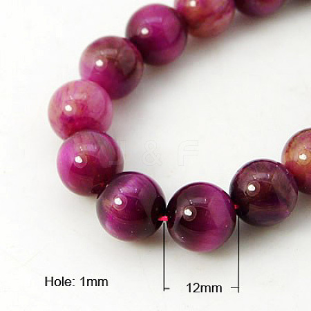 Natural Rose Tiger Eye Beads Strands G-G099-12mm-12-1