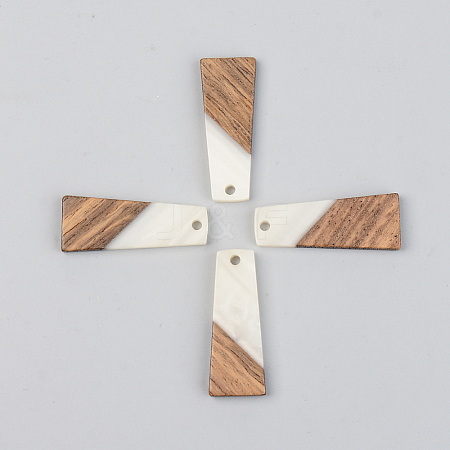 Opaque Resin & Walnut Wood Pendants LS-RESI-S389-040A-C04-1