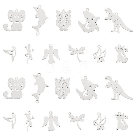 Unicraftale 22Pcs 11 Style 201 Stainless Steel Charms STAS-UN0023-63-1