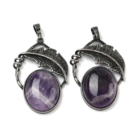 Natural Amethyst Pendants G-H332-11AS-07-1