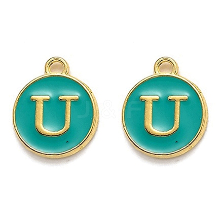 Golden Plated Alloy Enamel Charms ENAM-Q437-15U-1