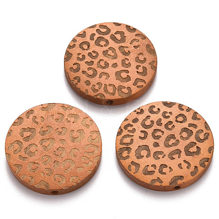 Painted Natural Wood Beads X-WOOD-N006-07Q-1