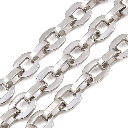 201 Stainless Steel Oval Link Chains CHS-F024-07P-1