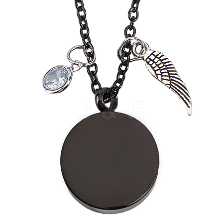 304 Stainless Steel Perfume Bottle Pendants Necklaces NJEW-DR00021-1