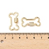 Brass Micro Pave Clear Cubic Zirconia Screw Carabiner Lock Charms KK-Z118-06G-03-3