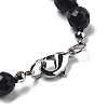 Faceted Round Natural Blue Goldstone Beaded Necklaces NJEW-F327-01A-01-3