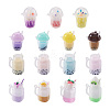 30pcs 15 style Imitation Bubble Tea & Ice Cream Resin Pendants RESI-FW0001-07-1